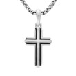 Deco Cross Pendant in Sterling Silver, 27mm