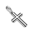Deco Cross Pendant in Sterling Silver, 27mm