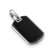 Chevron Tag in Sterling Silver with Black Onyx, 27mm