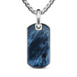 Chevron Tag in Sterling Silver with Pietersite, 27mm
