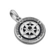 Maritime® Compass Amulet in Sterling Silver with Center Black Diamond