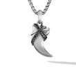Cairo Wrap Claw Amulet in Sterling Silver with Pave Black Diamonds