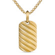 Sculpted Cable Tag in 18K Yellow Gold, 27mm