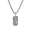 Chevron Tag in Sterling Silver with Meteorite, 21mm