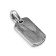 Chevron Tag in Sterling Silver with Meteorite, 21mm