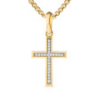 Cross Pendant in 18K Yellow Gold with Diamonds, 24mm