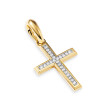 Cross Pendant in 18K Yellow Gold with Diamonds, 24mm