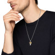 Waves Shark Tooth Amulet in Sterling Silver with 18K Yellow Gold, 25mm