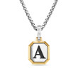A Initial Amulet in Sterling Silver with 14K Yellow Gold, 17mm