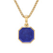 Faceted Stone Amulet in 18K Yellow Gold with Lapis, 16mm