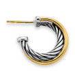 Crossover Hoop Earrings in Sterling Silver with 18K Yellow Gold