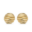 Sculpted Cable Stud Earrings in 18K Yellow Gold, 14mm