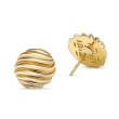 Sculpted Cable Stud Earrings in 18K Yellow Gold, 14mm