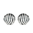 Sculpted Cable Stud Earrings in Sterling Silver, 14mm