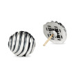 Sculpted Cable Stud Earrings in Sterling Silver, 14mm