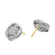 Infinity Stud Earrings in Sterling Silver with Diamonds, 13mm
