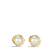 Crossover Infinity Pearl Stud Earrings in 18K Yellow Gold with Pearls, 10mm