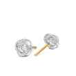 Crossover Infinity Stud Earrings in Sterling Silver with Diamonds