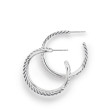 Crossover Hoop Earrings in Sterling Silver, 33.7mm