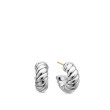 Sculpted Cable Shrimp Earrings in Sterling Silver