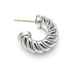 Sculpted Cable Shrimp Earrings in Sterling Silver