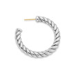 Sculpted Cable Hoop Earrings in Sterling Silver