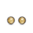 Petite Chatelaine® Stud Earrings in Sterling Silver with 18K Yellow Gold Domes