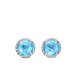 Petite Chatelaine® Stud Earrings in Sterling Silver with Blue Topaz