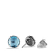 Petite Chatelaine® Stud Earrings in Sterling Silver with Blue Topaz