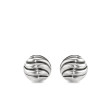 Sculpted Cable Stud Earrings in Sterling Silver, 8mm