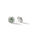 Albion® Stud Earrings in Sterling Silver with Prasiolite and Pave Diamonds