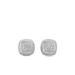 Albion® Stud Earrings in Sterling Silver with Pavé Diamonds, 7mm