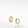 Stax Faceted Huggie Hoop Earrings in 18K Yellow Gold with Diamonds, 13.7mm