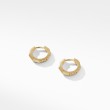 Stax Faceted Huggie Hoop Earrings in 18K Yellow Gold with Diamonds, 13.7mm