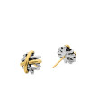 Crossover Stud Earrings in Sterling Silver with 18K Yellow Gold, 11mm