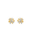 Crossover Stud Earrings in 18K Yellow Gold with Diamonds, 11mm