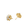 Crossover Stud Earrings in 18K Yellow Gold with Diamonds, 11mm