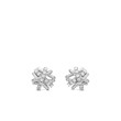Crossover Stud Earrings in Sterling Silver with Pave Diamonds