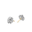 Crossover Stud Earrings in Sterling Silver with Pave Diamonds