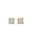 Petite Chatelaine® Stud Earrings in 18K Yellow Gold with Pavé Diamonds, 5mm