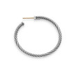 Cable Hoop Earrings in Sterling Silver, 1.5in