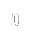 Cable Hoop Earrings in Sterling Silver