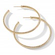 Cablespira® Hoop Earrings in 18K Yellow Gold, 2in
