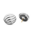 Sculpted Cable Stud Earrings in Sterling Silver, 20mm