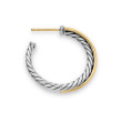 Crossover Hoop Earrings in Sterling Silver with 18K Yellow Gold, 26.5mm