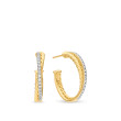 Crossover Hoop Earrings in 18K Yellow Gold with Diamonds, 26.5mm
