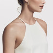 Crossover Hoop Earrings in 18K Yellow Gold with Diamonds, 26.5mm