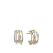 Crossover Shrimp Earrings in Sterling Silver with 18K Yellow Gold