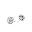 Cushion Stud Earrings in 18K White Gold with Pave Diamonds