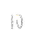 Pavé Hoop Earrings in Sterling Silver with Diamonds, 19mm